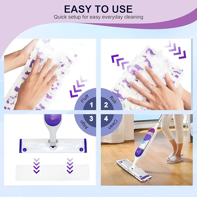 5X Cleaning Power Mop Pads for Swiffer Power Mop, Disposable Power Mop Pad Refills, Replacement Floor Cleaning Refills, Multi-Surface Wood Floor Replacement Pads (32)