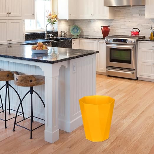 ZXJ Small Trash Can - 1.8 Gallon - Yellow - Waste Basket - Garbage Bin Bathroom,Kitchen,Office,Dormitory,Camping,Kids Room