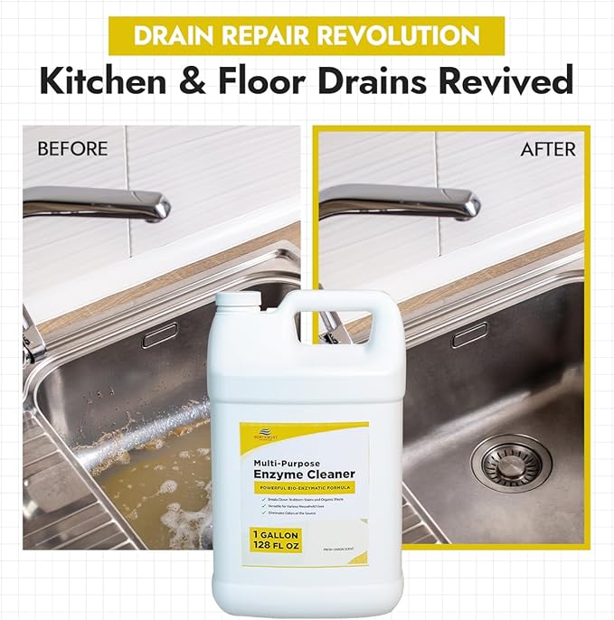 NORTHWEST ENTERPRISES Multi-Purpose Enzyme Cleaner - Household and Commercial Enzyme Cleaner, Fresh Lemon Scent (1 Gallon)