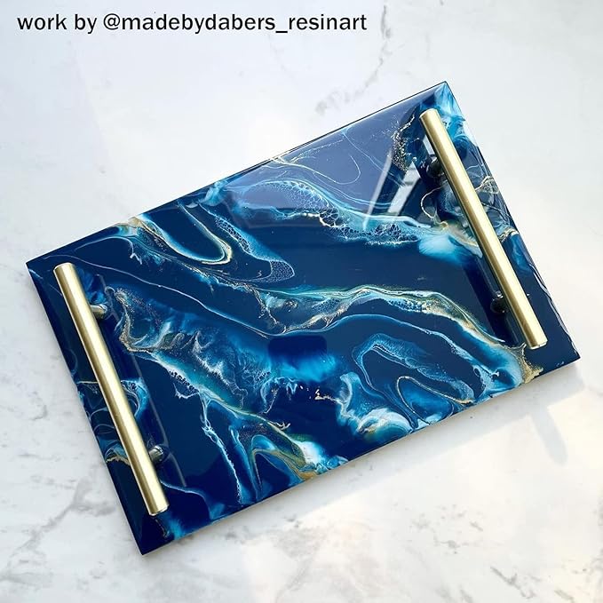 RESINWORLD Silicone Large Deep Flat Tray Mold with Handles, Rectangle Mold for Resin Casting