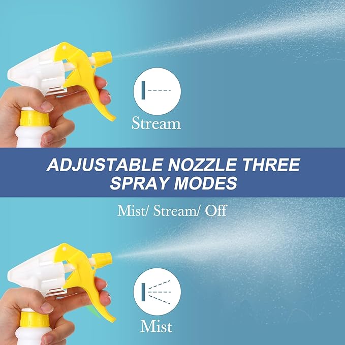 10 Pack Spray Bottles 16 oz Empty Water Spray Bottles for Cleaning Heavy Duty Refillable Squirt ‌container with Measurements Adjustable Nozzle for Household(Yellow,Stylish Style)