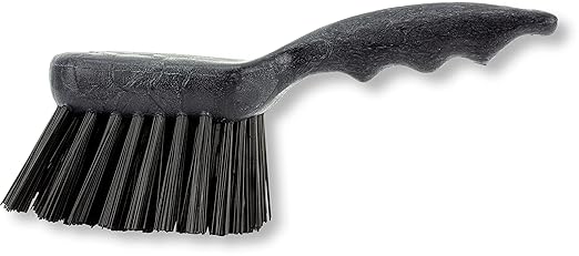 SPARTA 40541EC03 Plastic Scrub Brush, Utility Brush, Kitchen Brush With Hanging Hole For Cleaning, 8 Inches, Black