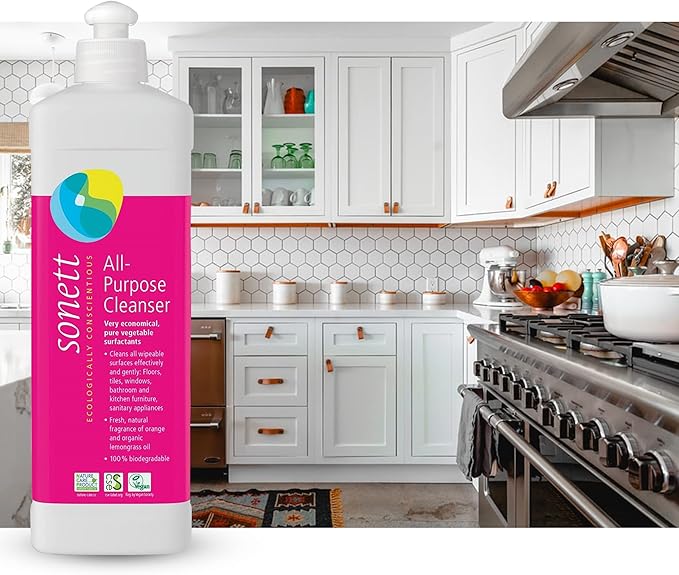 Sonett Organic Universal All Purpose Cleaner Cleans all wipeable surfaces effectively and gently: Floors, tiles, windows 17 fl.oz (Pack of 6)