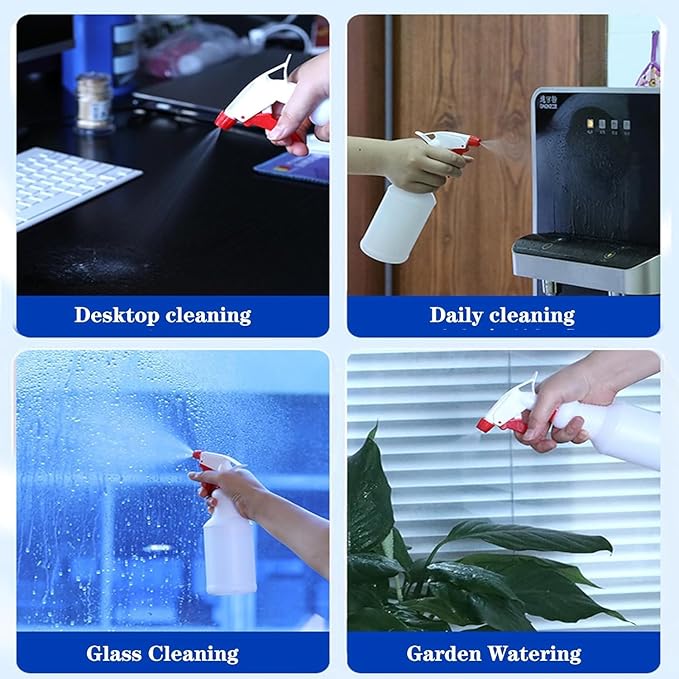 10 Packs 16oz Empty Spray Bottles Plastic Heavy Duty Refillable Spray Bottles with Adjustable Nozzle and Measurements for All Purpose Cleaning Solutions