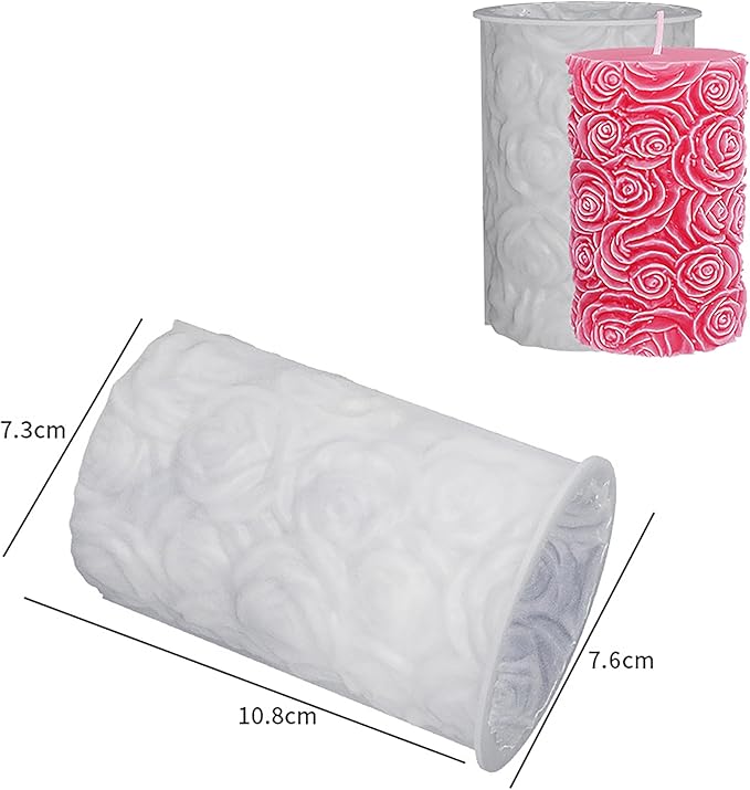 Flower Petal Cylinder Candle Mold - Resin Casting Silicone Molds for Home Decor & Candle Making Wave Spiral Mold