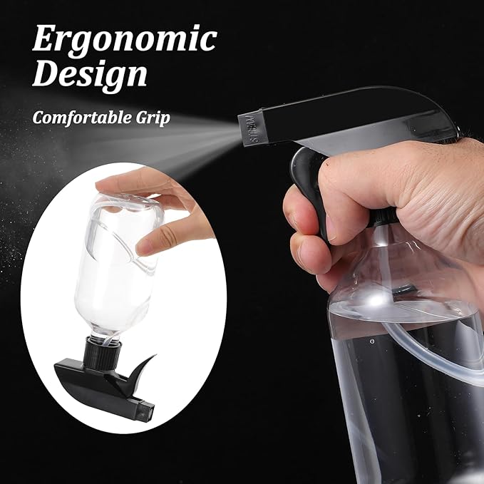 10Pcs 10oz Spray Bottle for Hair, Plastic Empty Spray Bottles for Plants, Mist/Stream Heavy Duty Water Spraying Bottle with Adjustable Sprays Nozzle BPA Free Refillable Containers for Cleaning