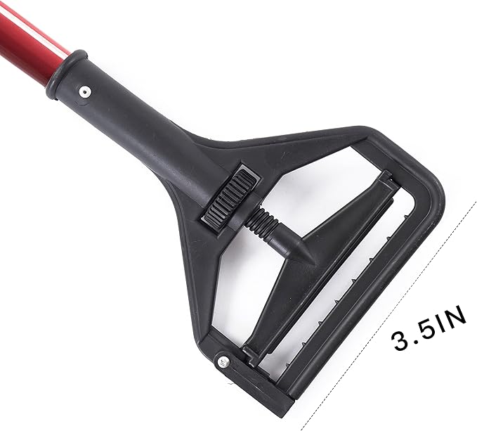 Matthew Cleaning Commercial Quick-Change Iron Mop Handle for Floor Cleaning Heavy Duty Mop Head Replacement Holder 60inch w/Plastic Gripper for Rags Side Gate Wet Mop Handles 12 Packs
