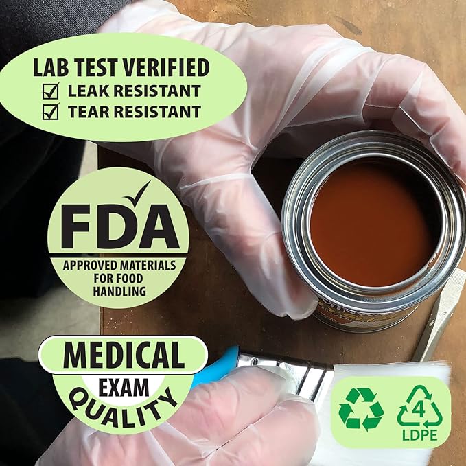 Protospheric Premium Disposable Stretch Cleaning Safety Gloves, Nitrile, Vinyl, Latex and Powder Free