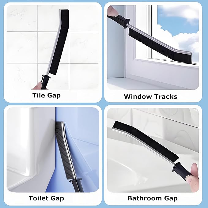 Cleaning Brush 12Pcs Set, Crevice Cleaning Brush with Scraper, Multi-Purpose Hard Bristle Deep Cleaning Brushes Supplies for Kitchen, Bathroom, Corner, Grout, Sink, Cup, Teapot, Bottle, Blender