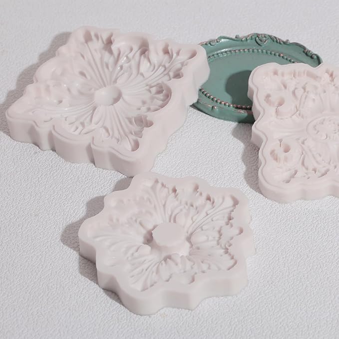 Baroque Cake Decoration Silicone Mold, European Relief Chocolate Fondant Mold, Practical Kitchen Baking Supplies, for Candy, Sugar Craft, Cupcake Toppers, Resin, Clay Crafts