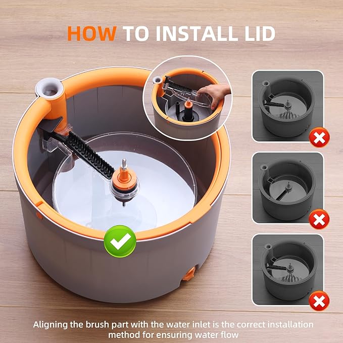 Mop and Bucket Set, Spin Mop with Dirty Water Self Separation System with 4 Mop Head Replacement, Self Cleaning Mops and Buckets System with Mop Scraper for Household Use Floor Cleaning