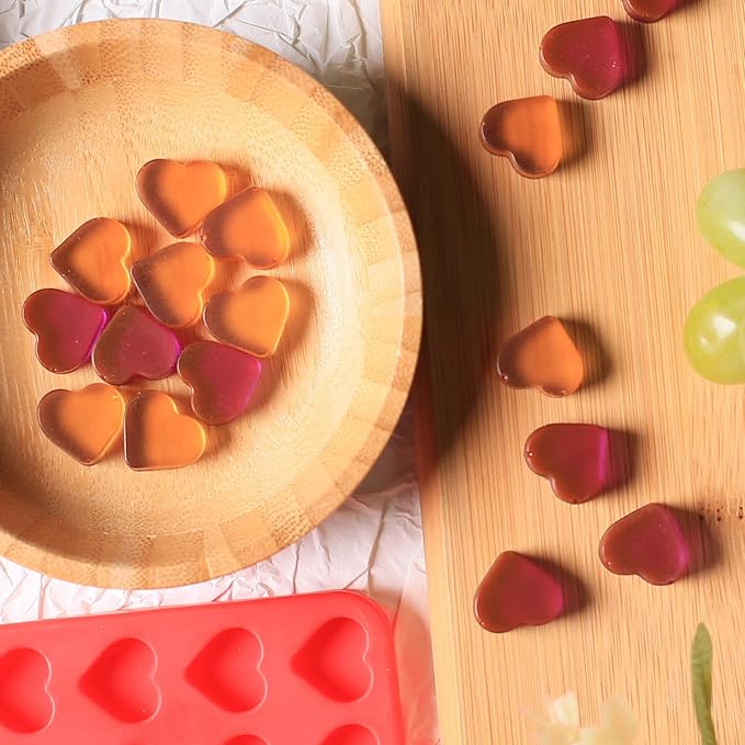 Mini Heart Silicone Mold, 150 Cavities Heart Shape Chocolate Molds for Homemade Candy/Fondant/Gummy/Jelly, Food Grade Hearts Mold for Fruit Snack/Pet Treats/Snacks Biscuits (with a Scraper)