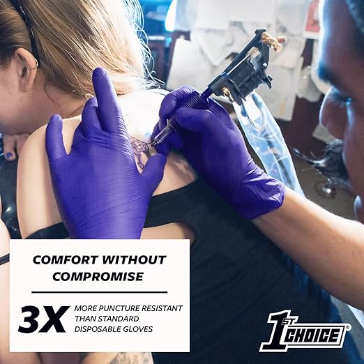 1st Choice Nitrile Disposable Gloves, 3 Mil Indigo Nitrile Gloves XL 2 Boxes of 100 Medical Exam Gloves Disposable Latex Free