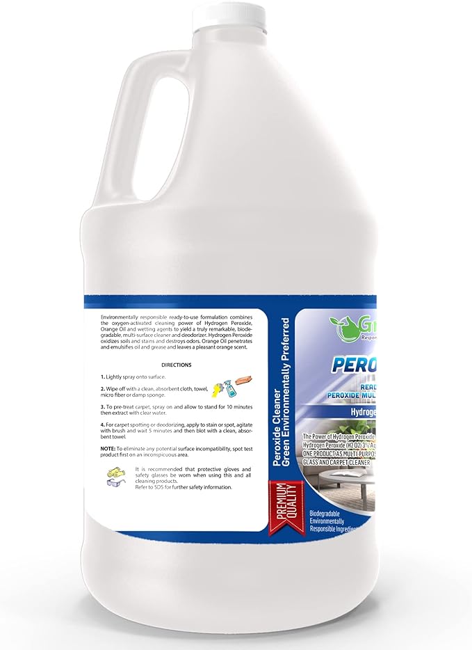 GreenFist Hydrogen Peroxide Ready to Use All Purpose (Glass, Carpet,Stain Remover) Cleaner (1 Gallon)