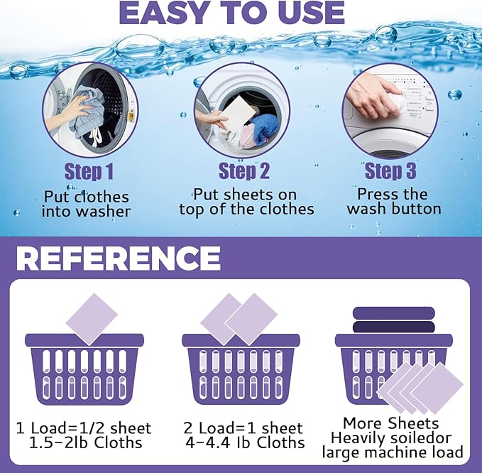 CROS 180 Loads Laundry Detergent Sheets Fresh Lavender Scent, for Travel, Home, Apartment,Dorm, Laundry Detergent Strips Eco Friendly, Hypoallergenic, Liquidless Washing Supplies