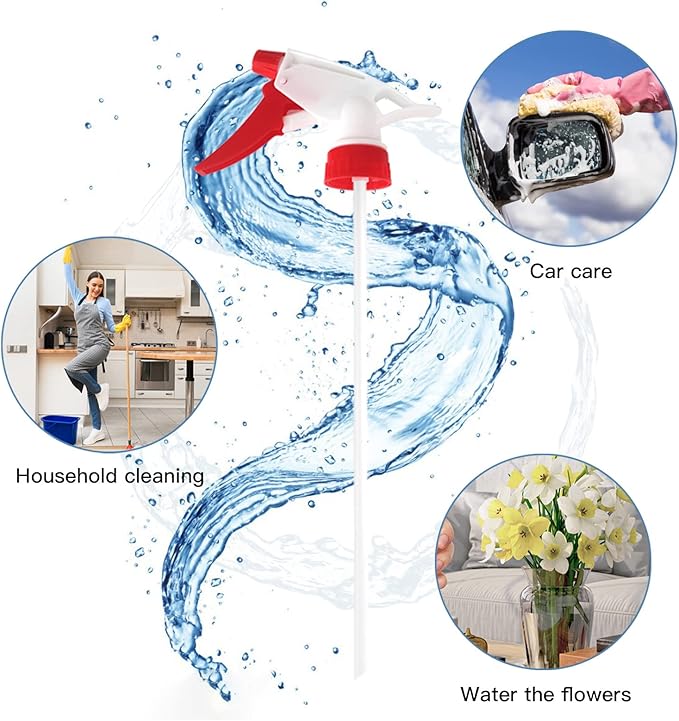 30 Pack Spray Bottle Nozzles, Heavy-Duty Stream Trigger Spray Nozzle Replacement Parts Adjustable Head Sprayer with Mist Stream Sprayer Fits 8oz /16oz Spray Bottles Round 28/400 Neck Bottles