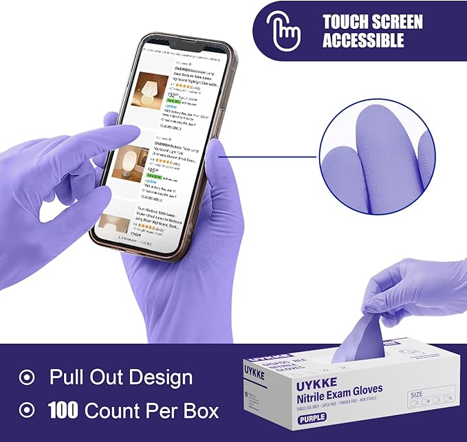 Nitrile Disposable Gloves 4 Mil Nitrile Cleaning Gloves Latex Free for Food Prep, Cooking,Lab,Home,Salon&Tattoo