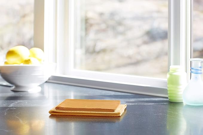 E-Cloth Microfiber Cleaning Cloth Glass Kit - Streak-Free Window & Glass Cleaning - Reusable Microfiber Towels for Cars, Windows, Mirrors & More - Tangerine Orange