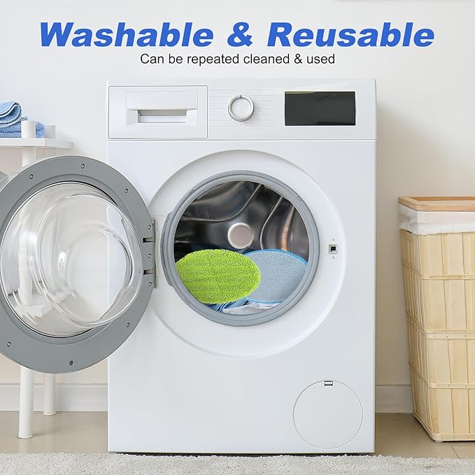 Electric Mop Pads, 6.3inch Floor Cleaning Round Spin Mop Pads for Electric Mop, 6.3inch Round Spin Electric Mop Pads (10 Pack)