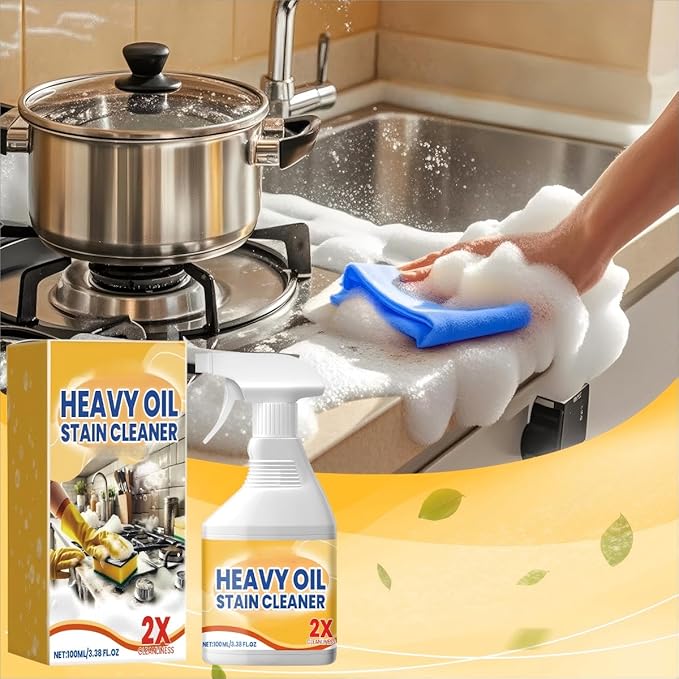 Kitchen Heavy Oil Cleaner - Heavy Duty Degreaser Cleaner Spray for Stubborn Oil Stains for Kitchen Surfaces All Purpose Cleaning