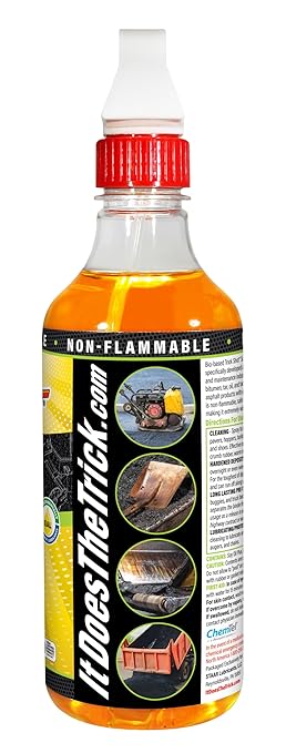 Trick Shot Asphalt Solvent and Cleaner - Biodegradable Industrial Degreaser for Paving Equipment & Tools - Eco-Friendly Remover of Tar, Tack, Sealcoating Oil, & Bitumen, Made in USA (1-Pack)