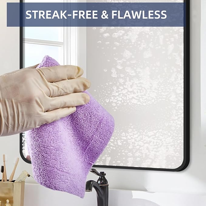Microfiber Cleaning Cloth Roll - 85 Pack, Tear Away Microfiber Towels, 12" x 12", Reusable, Washable, Streak Free, Ultra Absorbent Dish Rags for Car, Home, Garage or Shop (Purple)