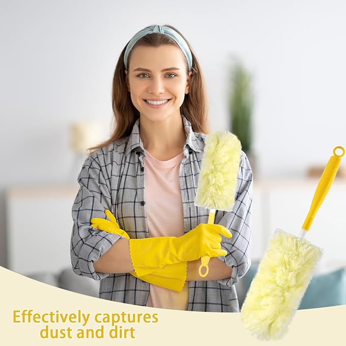 360 Duster Refills Kit, 20 Count Heavy Duty Disposable Microfiber Dusters (Yellow)