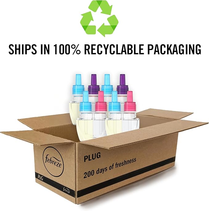 Febreze Odor-Fighting Fade Defy PLUG Air Freshener,Downy April Fresh, Mediterranean Lavender, .87 fl. oz. Oil Refills, 4 Refills (2 of Each)