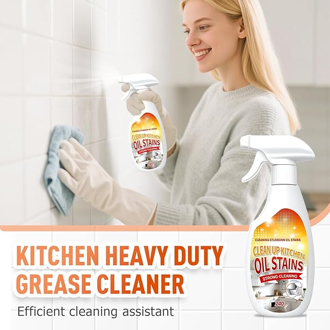 Heavy Duty Degreaser, 2025 New Kitchen Cleaner, Multipurpose Oil Stain Remover, Strong Grill Cleaner for Restaurant, Cleaning Spray for Home Chefs (2)