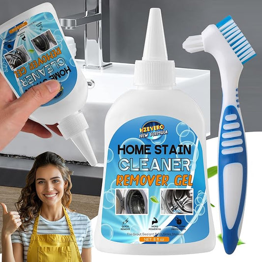 Mold Stain Remover Gel, Washing Machine Gasket Cleaner for Front Loader Washer Rubber Seal Home Stain Removal Gel for Grout, Caulk, Refrigerator, Shower, Bathtub, Bathroom Cleaning Solution (8 Fl Oz)