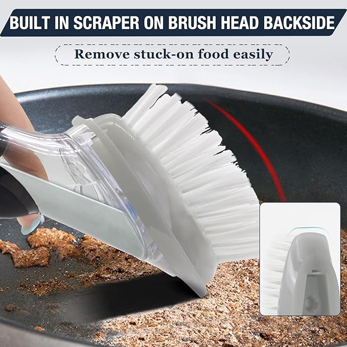 Dish Cleaning Soap Dispensing Brush Refills for OXO Dish Brush - 8 Pack Brush Head Replacement for Scrubber (Grey)