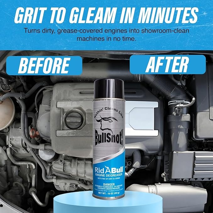 RidABull Engine Degreaser- Premium Cleaner – Heavy Duty Automotive Degreaser for Engine Bay, Car, and Automotive Parts – 16oz Spray