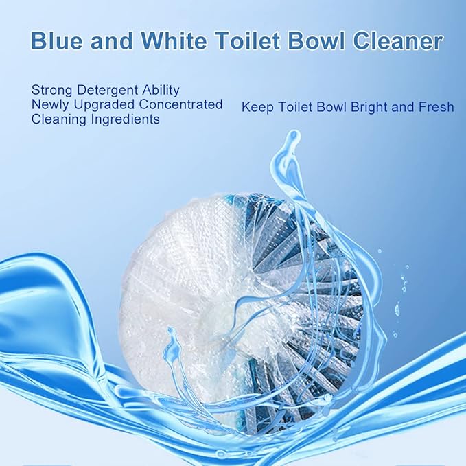 KIISIISO Toilet Bowl Cleaner Tablets, 12 PACK Commercial Household Bathroom Cleaners, Automatic Toilet Tank Cleaners Deodorizers(Blue and White)