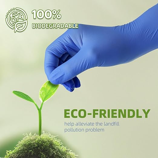 Jointown Biodegradable Nitrile Exam Gloves, Disposable Medical Surgical Gloves, Violet Blue Nitrile Glove, Latex Free, Food Safe, 200 Count, XLarge