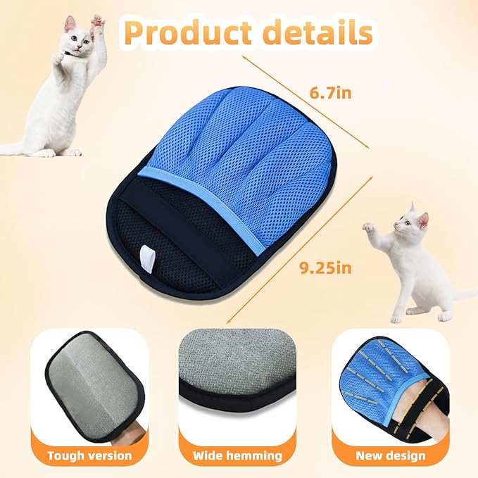 2pcs Anti-Static Pet Hair Remover Gloves – 2025 Upgraded, Washable & Reusable for Furniture, Clothes, Sofa, Carpet, Car Seats