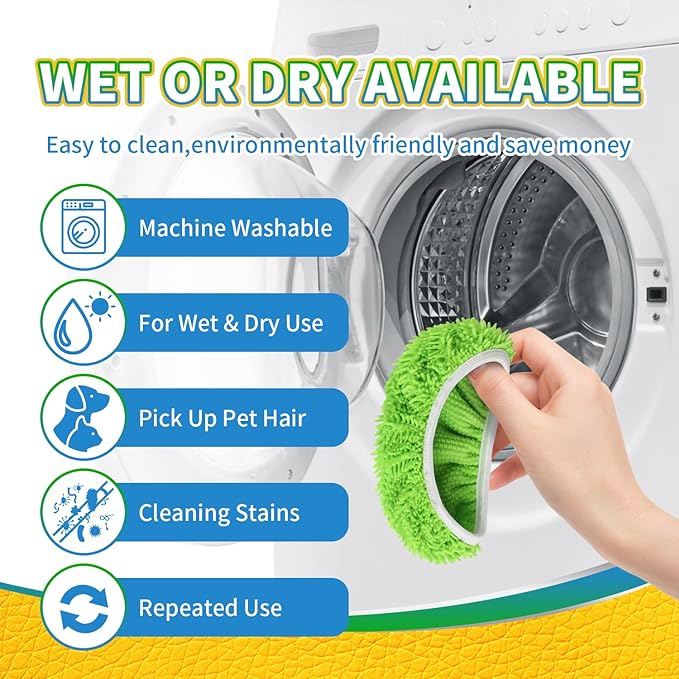 Reusable 100% Coral Fleece Mop Pads Compatible with Swiffer Sweeper, Wet and Dry Flat mop Cover, 3 Pack Washable Pads for Surface/Hardwood Floor Cleaning (Mop is Not Included)
