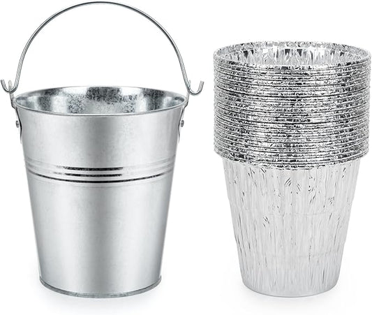 Stanbroil Grill Grease Bucket Replacement with 20-Pack Bucket Liners for Traeger 20/22/34 Series, Pit Boss, Camp Chef, Louisiana, etc Pellet Grill/Smoker, Silver