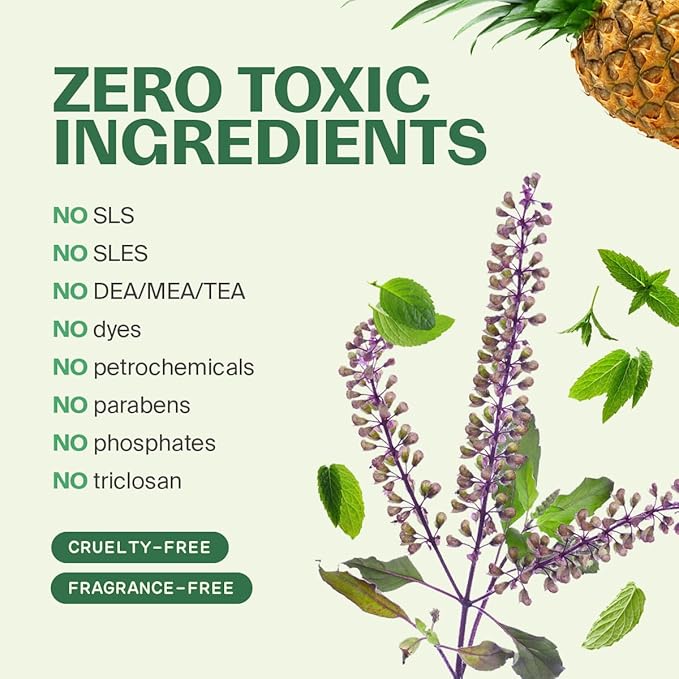 Fuwa3e Pineapple Enzyme Natural All Purpose Cleaner Spray Serene Holy Basil & Peppermint - 16.9oz 3 Pack - Multi Surface Cleaner 99% Plant Based Cleaner from Discarded Pineapple Peels