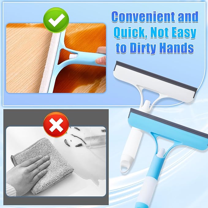 3 in 1 Spray Squeegee, WindowSqueegee with Spray, 3 in 1 WindowSqueegee Cleaning Scraper, Spray WindowSqueegee Cleaner with Spray Bottle for Car, Home, Kitchen Windows (Blue)