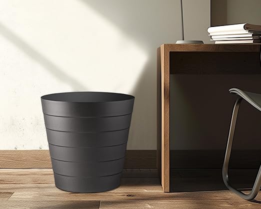 Small Trash Can (2.1 Gallons), Dorm Trash Can, Heavy Duty Dust Bin, Mini Garbage Can for Bedroom (Pack Of 3), Plastic Wastebasket, Bathroom Wastebasket (Black) Round paper Trashcan, Office Trash Bin