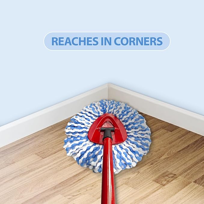 Mop Head Replacement, Microfiber, Easy to Replace, Include 3pcs Mop Replace Heads, 1 Extra Mop Replacement Base