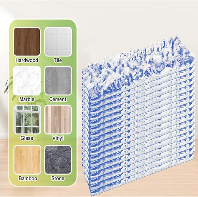 Disposable Mopping Pad Refills for PowerMop Multi-Surface Mop and PowerMop Wood Mop, Spray Clean Pads Replacement (Blue-15)