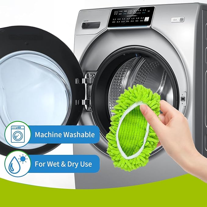 5PCS Reusable Microfibre (Cotton & Chenille) Mop Pads Compatible with Swiffer Sweeper Washable Floor Mop Pads for Household Cleaning