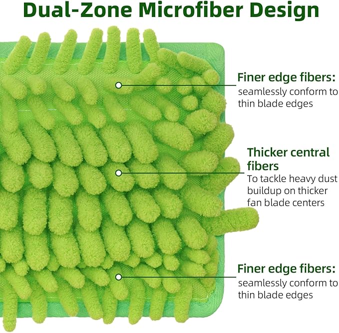 Ceiling Fan Cleaner 1 Set Reusable Microfiber Duster Replacement Pads- 2 Pads