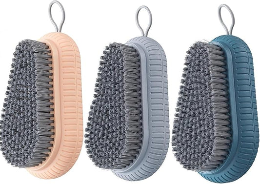3pcs Carpet Cleaning Brush,Laundry Brush for Stains on Clothes, Scrub Brushes for Cleaning,Laundry Scrub Brushes for Clean Carpet,Clothes,Shoes,Tile etc (3, Orange+Blue+Grey)