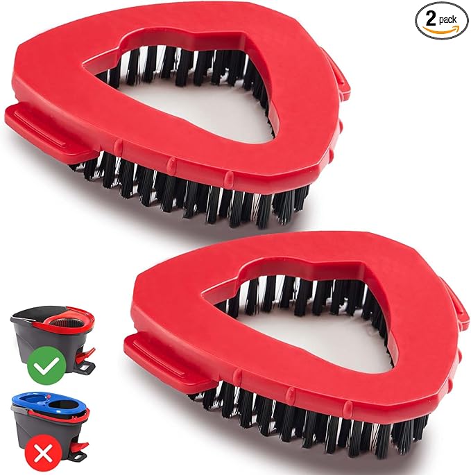 2 Pack Spin Mop Replace Head Base Scrub Brush Mop Head Compatible with O Cedar EasyWring 1 Tank System, Floor Scrubber, Hard Bristle Cleaning Brush for Kitchen Bathroom Tile Hard Floor