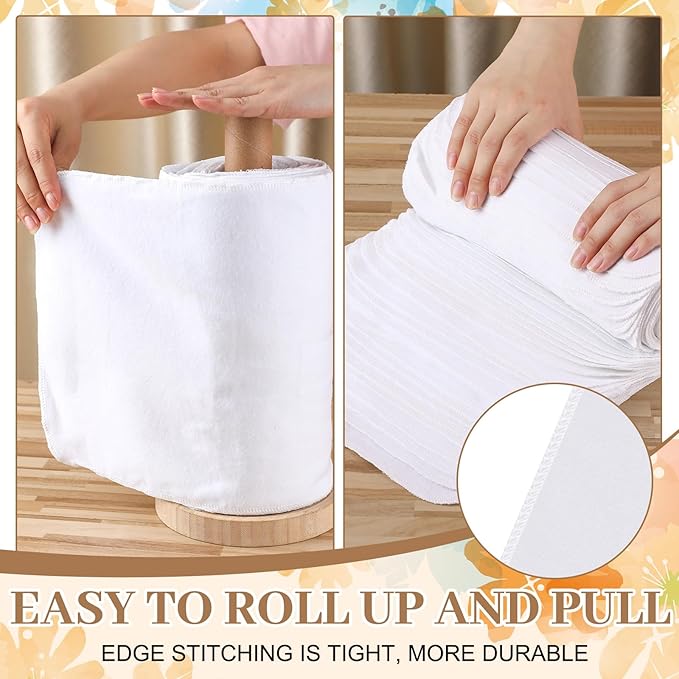 36 Pack Reusable Cleaning Cloths Washable Cotton Kitchen Towels for Home(Classic Style,White)