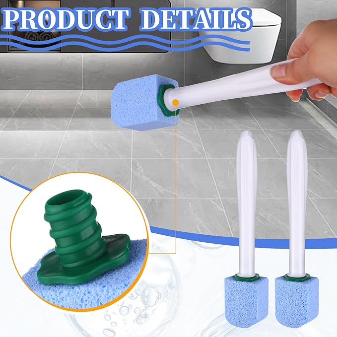 26 Pcs Toilet Pumice Stone with Long Handle Toilet Bowl Cleaner Brush Wand Refills Pumice Stone Block Deep Cleaning Remover Tool for Pool Bath Kitchen Sinks Tiles (Blue)