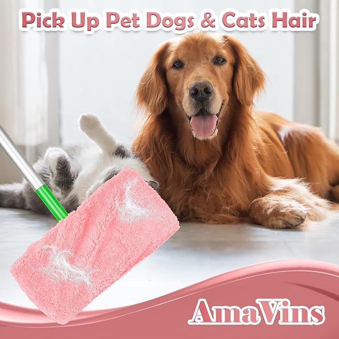 5 Pack Reusable Microfiber Mop Pads Compatible with Swiffer Sweeper, Wet and Dry Flat mop Cover, Washable Pads for Surface/Hardwood Floor Cleaning (Mop is Not Included)