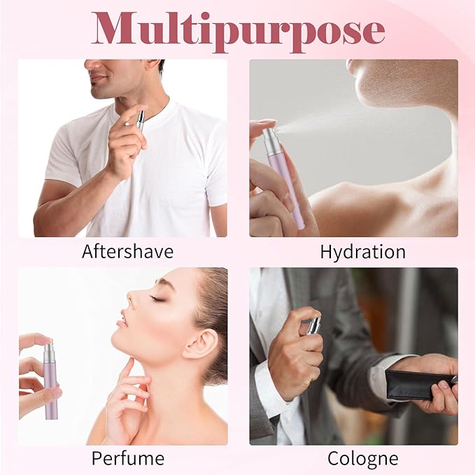 4pcs Mini Perfume Travel Bottle, Perfume Atomiser Refillable, 5ML Spray Bottles, Portable for Travel Holiday, Outdoor Activities and Business(Style 2)